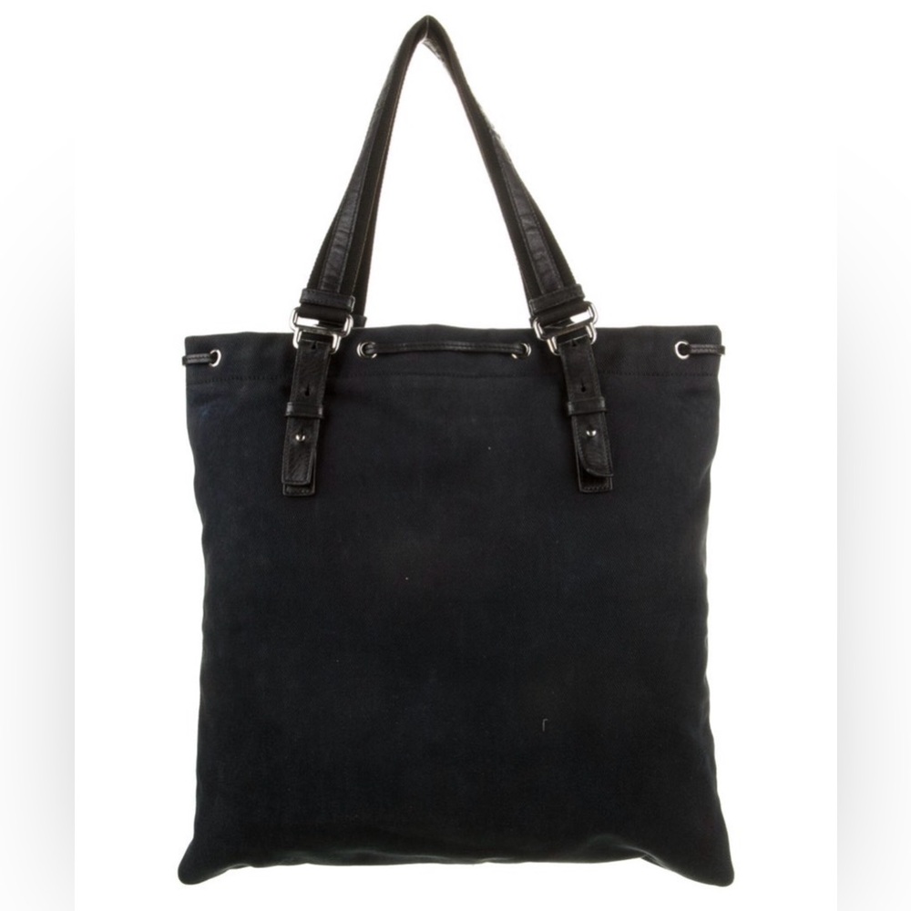 Yves Saint Laurent Rive Gauche Velvet Trimmed Denim Kahala Tote Bag - Picture 3 of 12